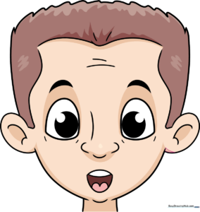 Colorful illustration of a surprised cartoon face, showcasing the final result of the tutorial.