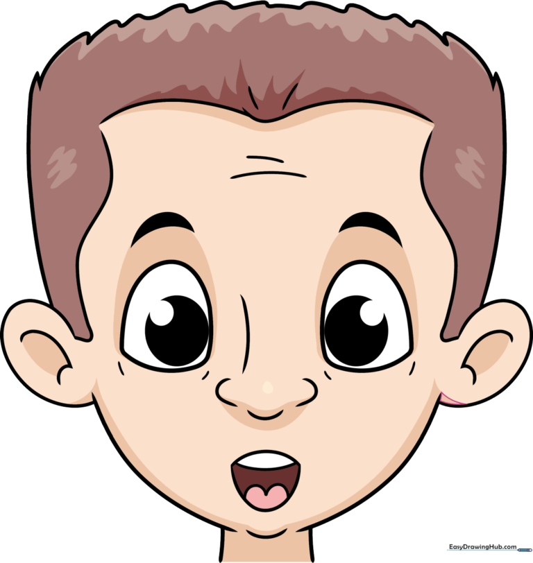 Colorful illustration of a surprised cartoon face, showcasing the final result of the tutorial.