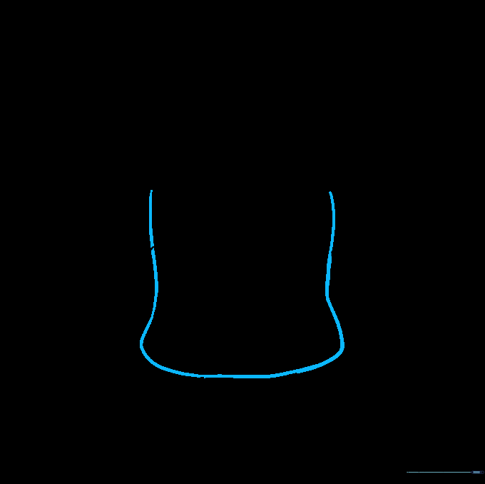 Drawing showing the main body of the sweater connected to the sleeves.