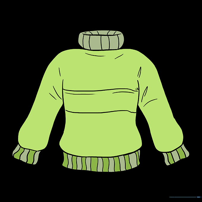 A fully colored, finished drawing of a cozy sweater.