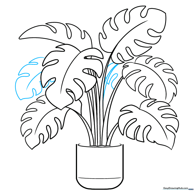 Adding smaller, partially hidden leaves to increase the density of the plant.