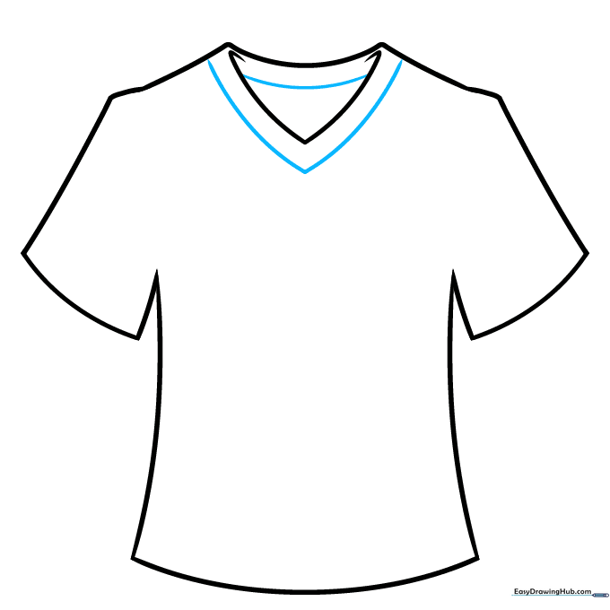 Adding detail lines to the collar to show the hem.