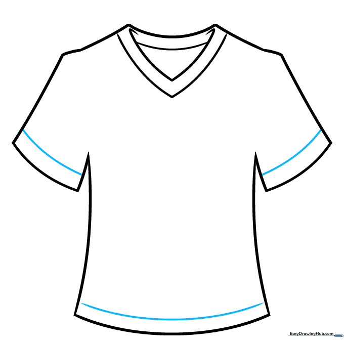 Adding parallel lines to the sleeves and bottom to indicate hems.