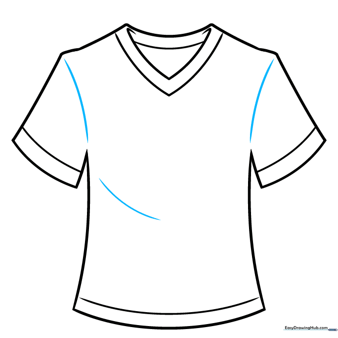 Adding small curved lines to show fabric folds and creases.