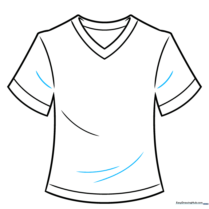 Adding final contour lines to define the shape of the fabric.