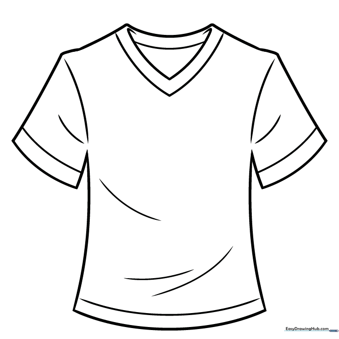 A finished, colored T-shirt drawing with a custom design.