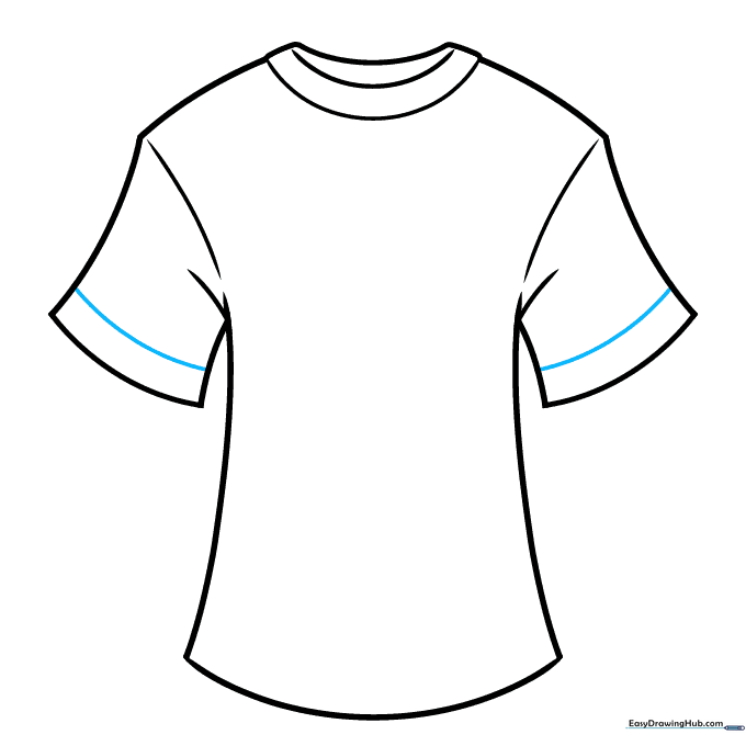 Adding hem lines to the sleeves to define the cuff area.