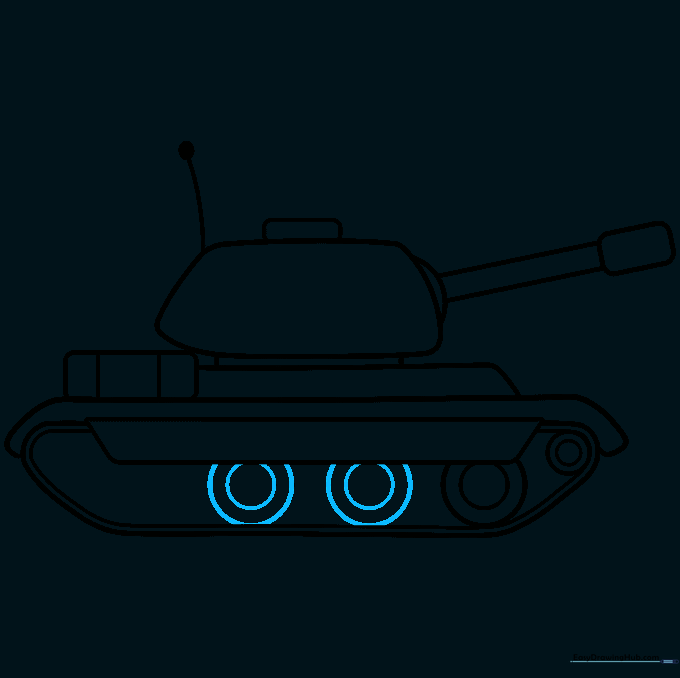 Two additional road wheels added to the tank's tread line.