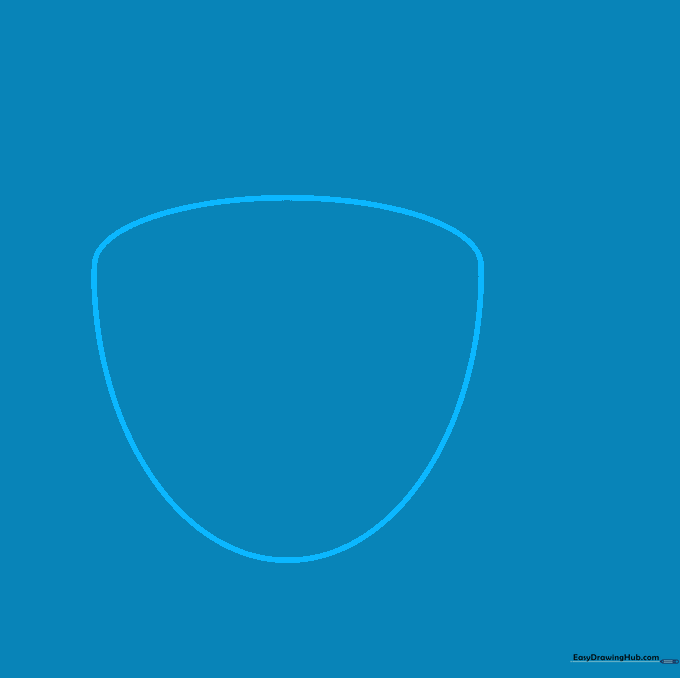 Pencil sketch of a rounded tea cup base on white paper