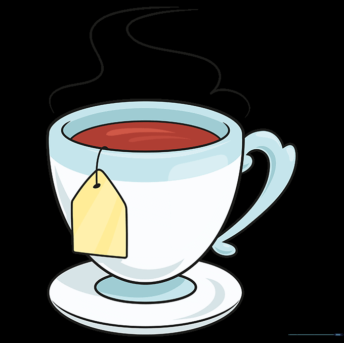 Final colored illustration of a tea cup