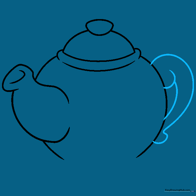 Adding detail and depth to the teapot handle.