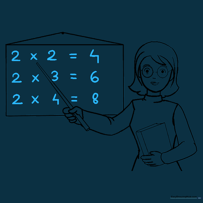 Adding math equations to the chalkboard in the background.