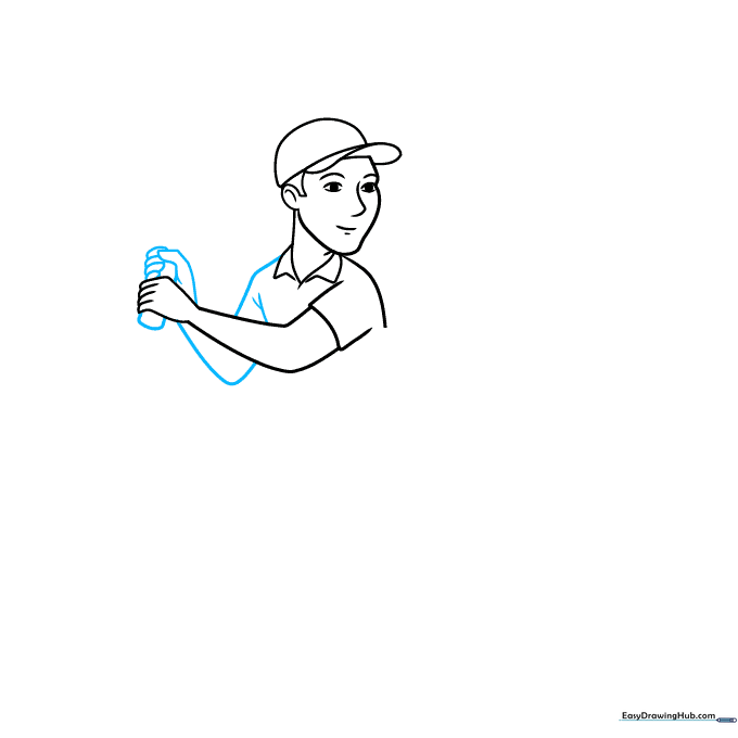 Detailing the hands holding the tennis racket handle.