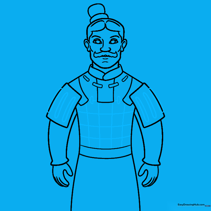 Adding the checkerboard armor pattern to the chest of the warrior.