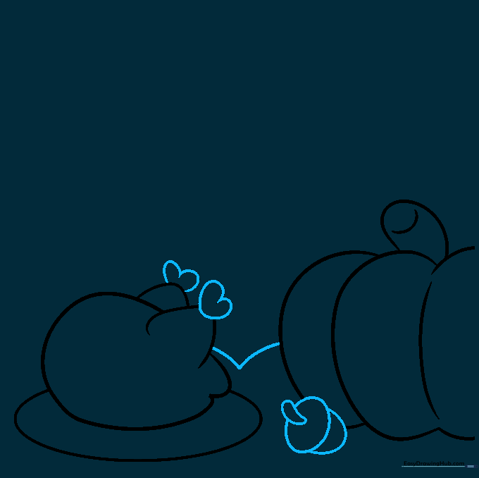 Adding an acorn and heart-shaped drumstick ends to the drawing