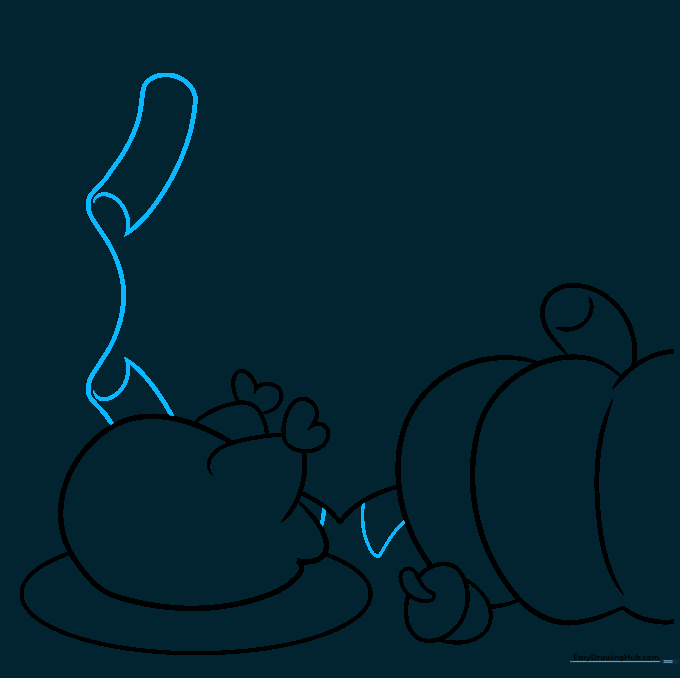 Drawing the scroll-like border for the Thanksgiving card