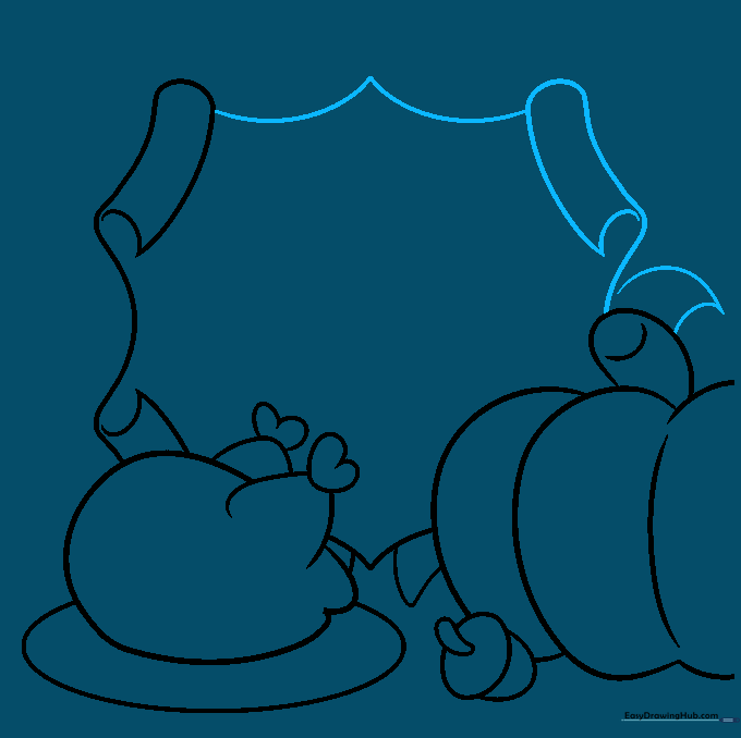 Adding a leaf and decorative scroll header to the drawing