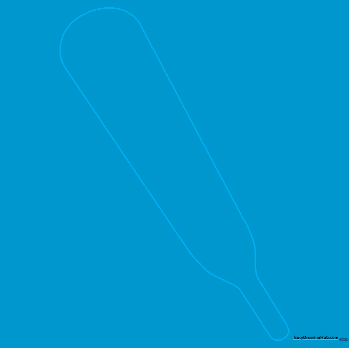 Outline of a thermometer body showing a wide top tapering into a narrow stem.