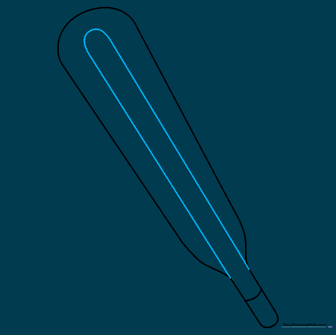 Adding the inner capillary tube line inside the thermometer frame.