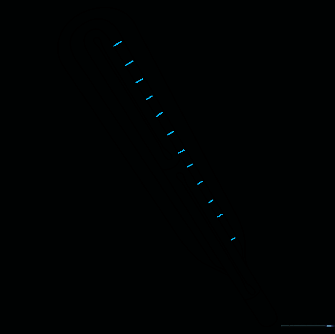 Adding small tick marks along the side of the tube for temperature measurement.