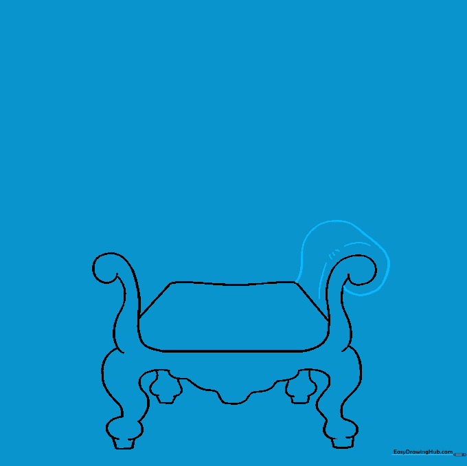 Adding spiral details to the armrests to create a cushioned effect.