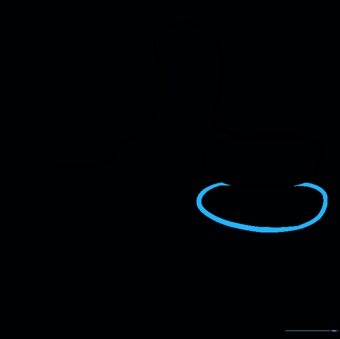 A second horizontal oval added below the first to represent the middle finger.