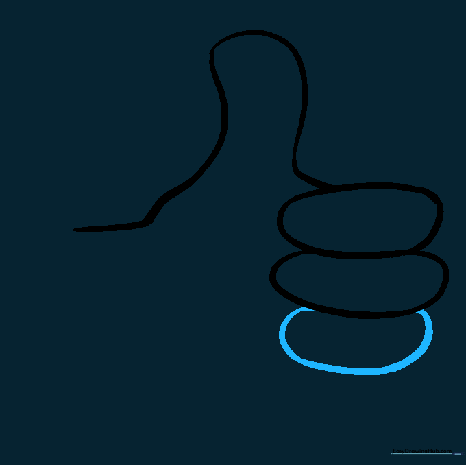 A third overlapping oval added to form the ring finger.