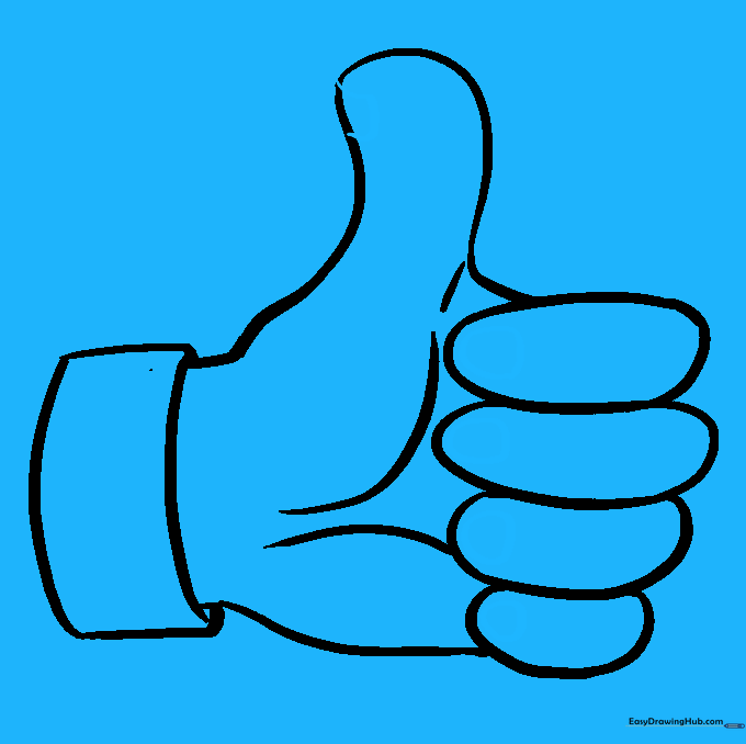 Small rounded shapes added to the finger tips to represent fingernails.