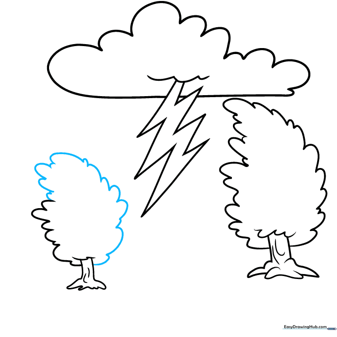 Adding directional lines to the trees to simulate wind movement.