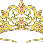 A beautifully colored, ornate tiara drawing centered on a clean background.