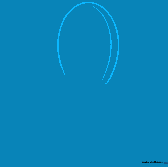 Pencil sketch of an inverted U-shape representing the open lid of a toilet.