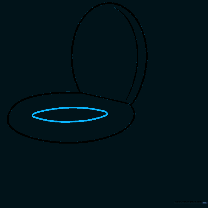 Adding a narrow oval inside the seat to define the toilet bowl opening.