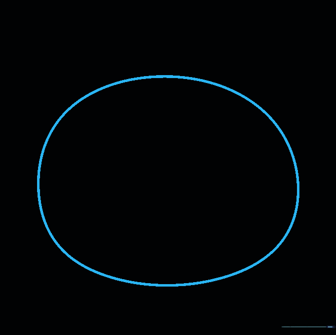 A light pencil sketch of a circle representing the main body of a tomato.