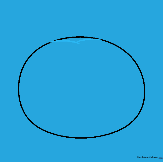 Two overlapping curved lines added to the top of the circle to shape the tomato.