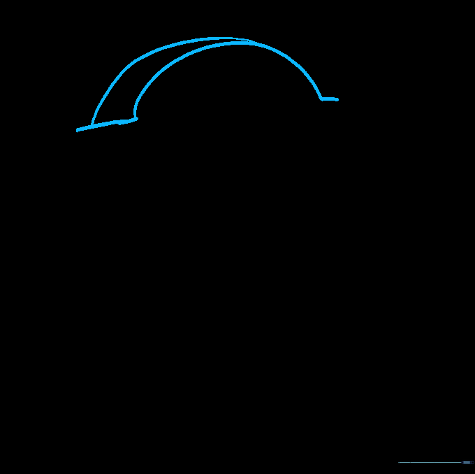 Drawing the rounded top and depth lines to give the tombstone a three-dimensional appearance.
