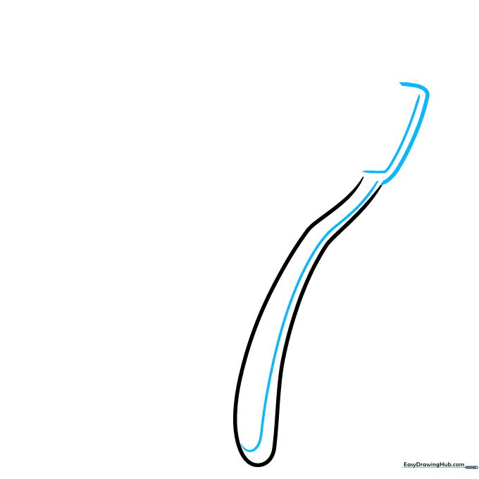 Adding thickness to the toothbrush handle and sketching the rectangular head base.