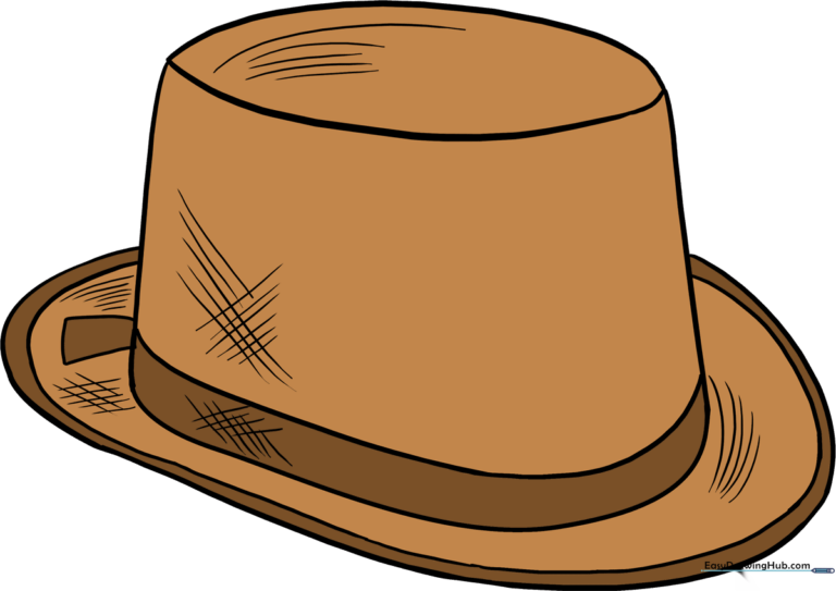 A completed, shaded top hat illustration