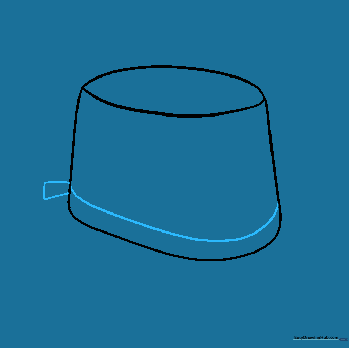 Adding a horizontal hatband and a small rectangular detail for the ribbon