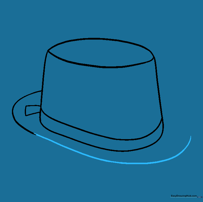 Continuing the brim line around the front of the hat