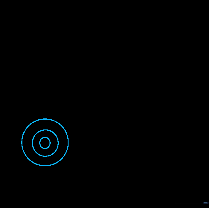 Drawing a large front tire with inner hubcap details.