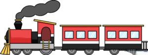 A colorful, finished cartoon train illustration.