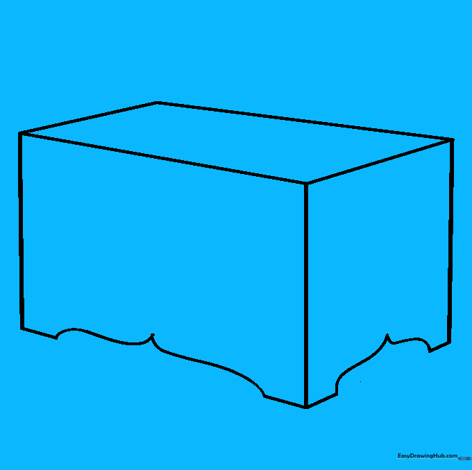 Adding inner rectangular panels to the treasure chest sides