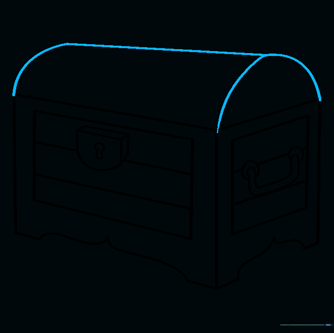 Drawing the curved lid of the treasure chest