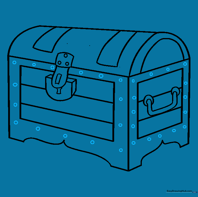 Finalizing the treasure chest with bolt details