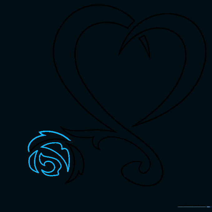 Developing the rose petals with curved, pointed lines.