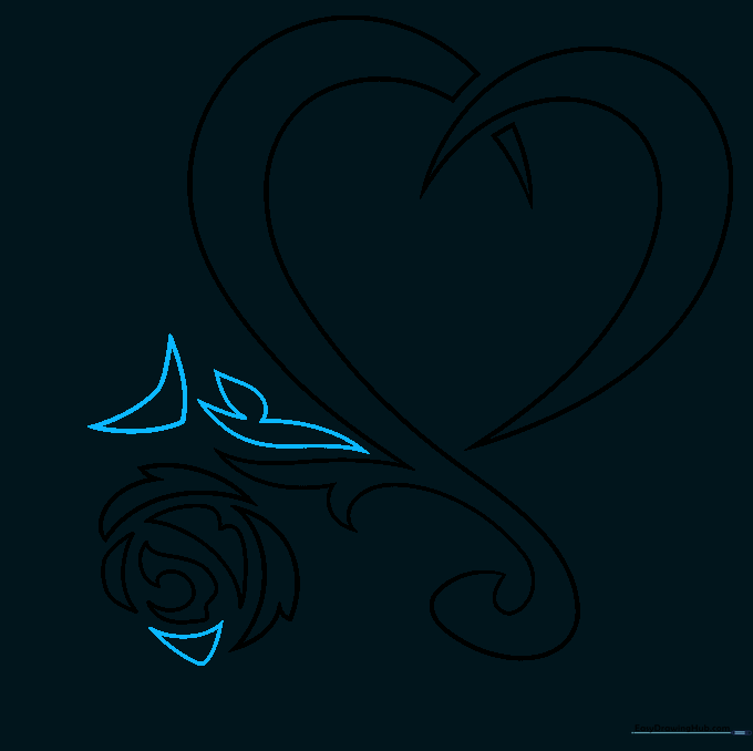 Adding sharp, leaf-like shapes and the base of a second flower.