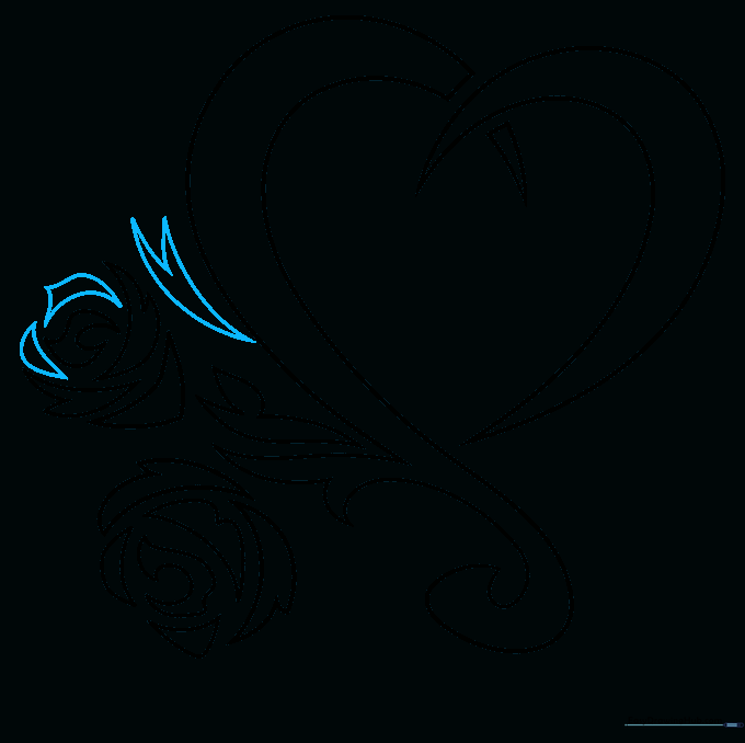 Adding more foliage and petal details to fill out the tribal tattoo design.
