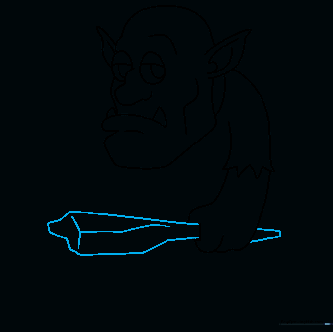 Adding a textured club to the troll's hand.