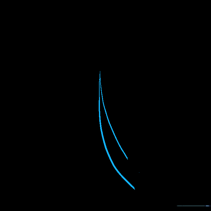 A long, pointed leaf extending from the side of the tulip stem.