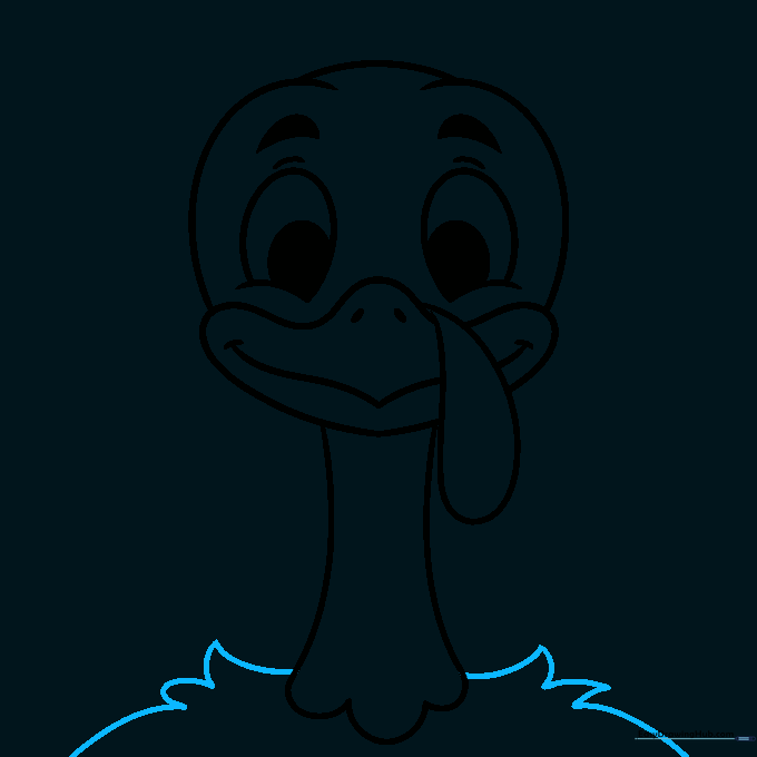 Rough, sketchy lines forming the body of the turkey.
